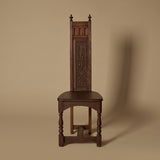 Early 20th Century Hand-Carved Gothic Revival Chair