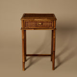 Vintage Bamboo & Rattan Side Table c.1930s