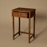 Vintage Bamboo & Rattan Side Table c.1930s