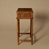 Vintage Bamboo & Rattan Side Table c.1930s