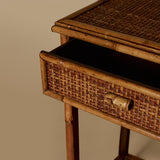 Vintage Bamboo & Rattan Side Table c.1930s