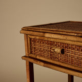 Vintage Bamboo & Rattan Side Table c.1930s