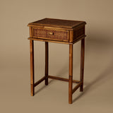 Vintage Bamboo & Rattan Side Table c.1930s