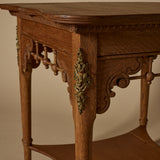 Antique French Side Table with Brass Ormolu Details