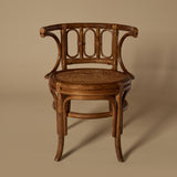 Vintage Midcentury Bamboo & Cane Barrel Chair