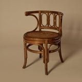 Vintage Midcentury Bamboo & Cane Barrel Chair