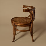 Vintage Midcentury Bamboo & Cane Barrel Chair