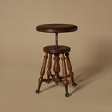Late 19th Century Adjustable Swivel Stool with Glass Ball Claw Feet