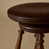 Late 19th Century Adjustable Swivel Stool with Glass Ball Claw Feet