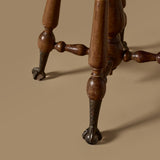 Late 19th Century Adjustable Swivel Stool with Glass Ball Claw Feet