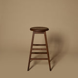Ensemble de quatre tabourets de bar vintage en bois massif des années 1950 par H. Krug