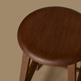 Ensemble de quatre tabourets de bar vintage en bois massif des années 1950 par H. Krug