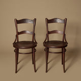 Paire de chaises en bois courbé viennois vers 1900