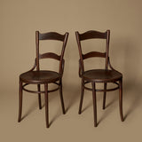 Paire de chaises en bois courbé viennois vers 1900