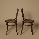 Paire de chaises en bois courbé viennois vers 1900