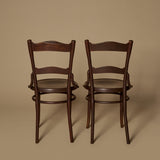 Paire de chaises en bois courbé viennois vers 1900