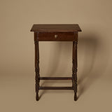 Petite table console ancienne en bois massif à pieds tournés style georgien vers 1900