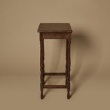 Petite table console ancienne en bois massif à pieds tournés style georgien vers 1900