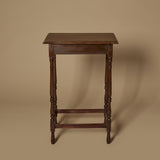 Petite table console ancienne en bois massif à pieds tournés style georgien vers 1900