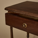 Petite table console ancienne en bois massif à pieds tournés style georgien vers 1900