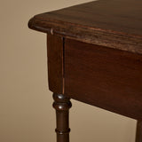 Petite table console ancienne en bois massif à pieds tournés style georgien vers 1900