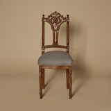 Fauteuil victorien du XIXe siècle en bois sculpté