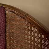 Fauteuil tonneau Regency en faux bambou et cannage