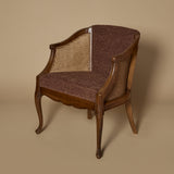 Fauteuil canné de style Louis XV français du milieu du XXe siècle