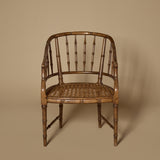 Chaise Regency en faux bambou et canne des années 1970