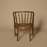 Chaise Regency en faux bambou et canne des années 1970