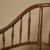 Chaise Regency en faux bambou et canne des années 1970