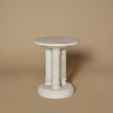 1960s Neoclassical Marble Three-Column Side Table