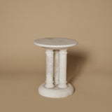 1960s Neoclassical Marble Three-Column Side Table