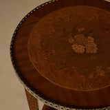 Pair of Circa 1900s French Empire Marquetry Side Tables with Caryatid Ormolu Mounts
