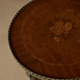 Pair of Circa 1900s French Empire Marquetry Side Tables with Caryatid Ormolu Mounts