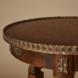 Pair of Circa 1900s French Empire Marquetry Side Tables with Caryatid Ormolu Mounts