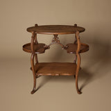 Circa 1900 Art Nouveau Quarter-Sawn Oak Multi-Tier Parlor Table