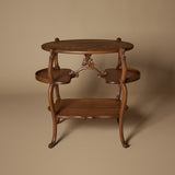 Circa 1900 Art Nouveau Quarter-Sawn Oak Multi-Tier Parlor Table