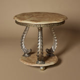 Vintage Neoclassical Onyx & Gilt Pedestal Table