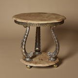 Vintage Neoclassical Onyx & Gilt Pedestal Table