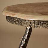 Vintage Neoclassical Onyx & Gilt Pedestal Table