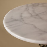 Vintage Art Nouveau Style Marble & Brass Openwork Pedestal Table