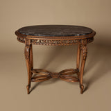 Circa 1900 French Louis XVI style Carved Wood & Marble Side Table