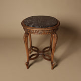 Circa 1900 French Louis XVI style Carved Wood & Marble Side Table