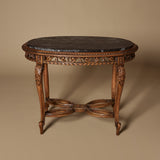 Circa 1900 French Louis XVI style Carved Wood & Marble Side Table
