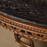 Circa 1900 French Louis XVI style Carved Wood & Marble Side Table
