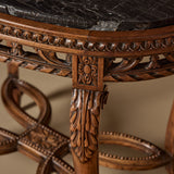 Circa 1900 French Louis XVI style Carved Wood & Marble Side Table