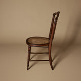 Antique Victorian Carved Wood Chair with Cane Seat