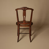 Antique Victorian Carved Wood Chair with Cane Seat