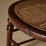 Antique Victorian Carved Wood Chair with Cane Seat